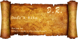 Deák Rita névjegykártya