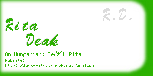 rita deak business card